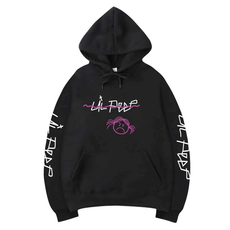 Мужская толстовка с капюшоном Lil Peep пуловер в стиле хип хоп надписью Love модная