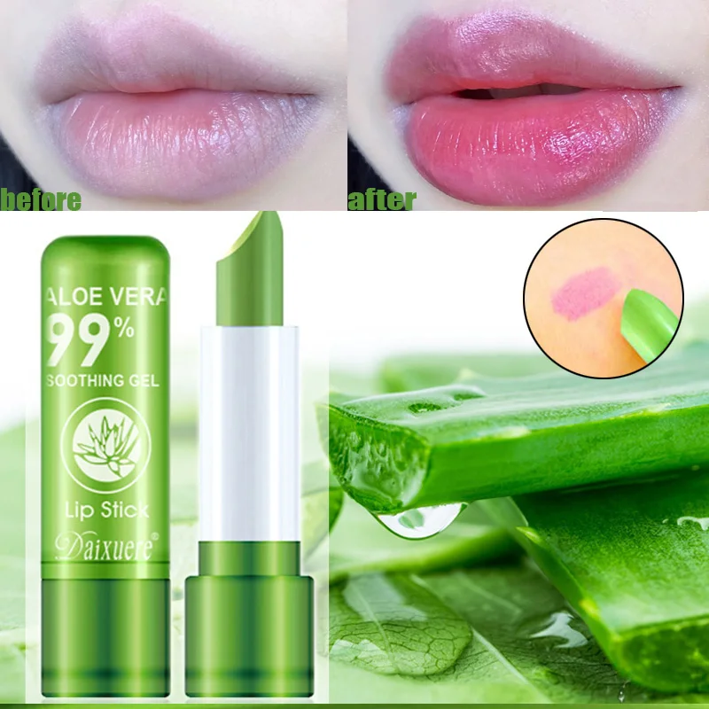 

1pc Color Changing Lipstick Long Lasting Moisturizing Lip Balm Natural Aloe Vera Moisturizing Lipstick Color Change Lip Balm