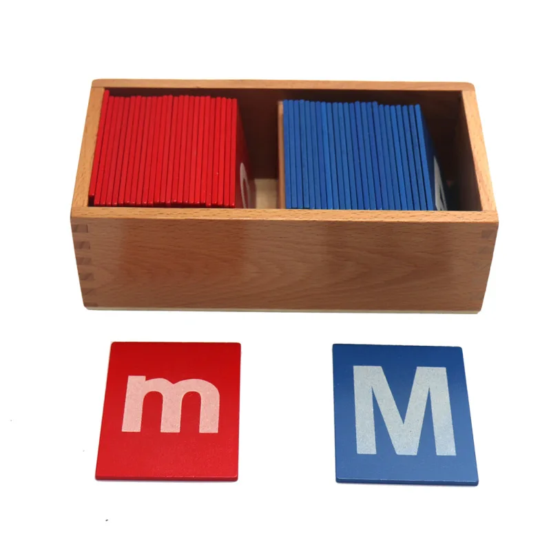 

Montessori Kindergarten Early Education Teaching Aids Red and Blue Sand Letter Edition Capital Small English Letter Toys