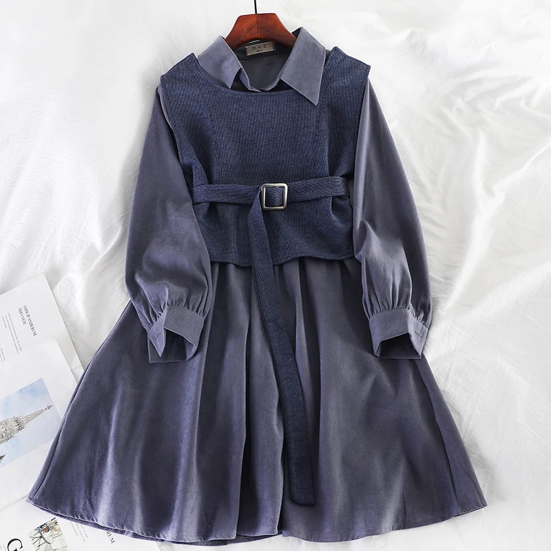 2019 новый модный Женский Осенний жилет из двух частей костюм платье для