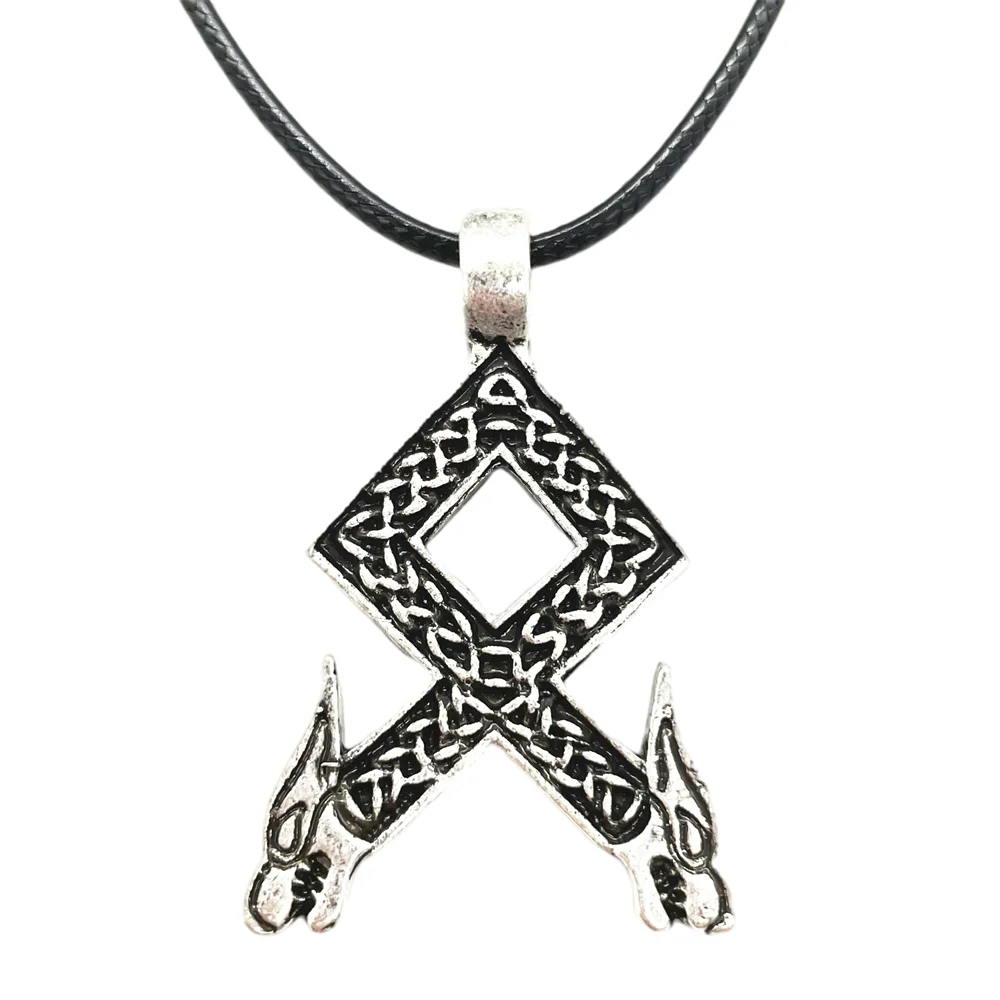 

Norse Runes Othila Teiwaz Algiz Fehu Jera Symbols Odin Raven Wolf Amulet Talisman Viking Jewelry Mens Necklaces Dropshipping
