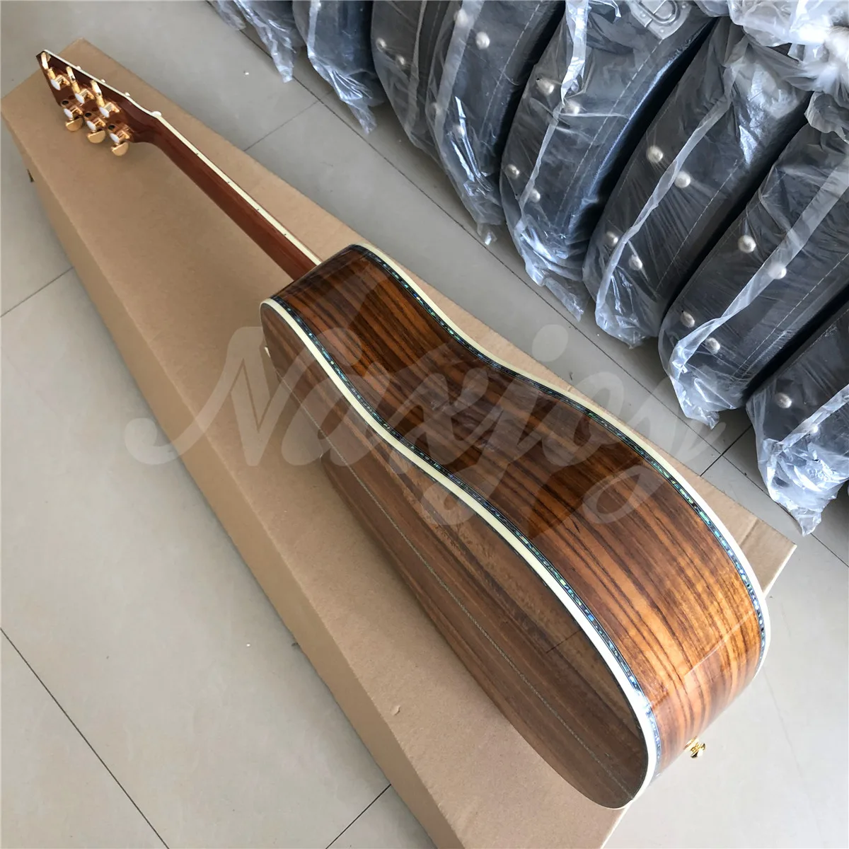 

Abalone Ebony Fingerboard 41 Inch All Koa Wood Cutaway D Type Acoustic Guitar