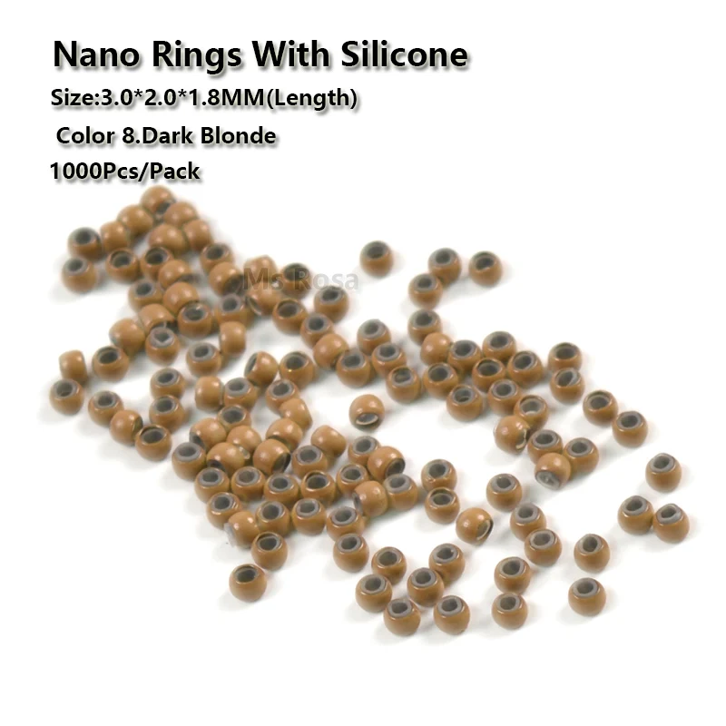 

Nano Silicone Hair Extension Beads3.0*2.0*1.8MM 1000Pcs/Bottle Silicon Micro Ring Micro Link Hair Crimp Beads
