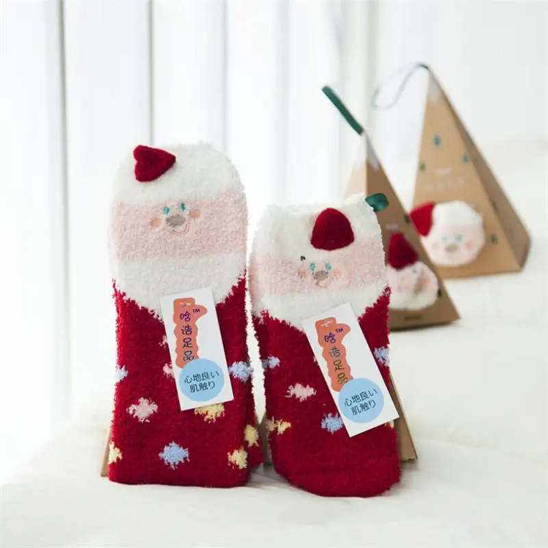Coral velvet socks winter thickening Fashion Cute Creative Embroidery Cotton Women Socks Top Quality | Женская одежда