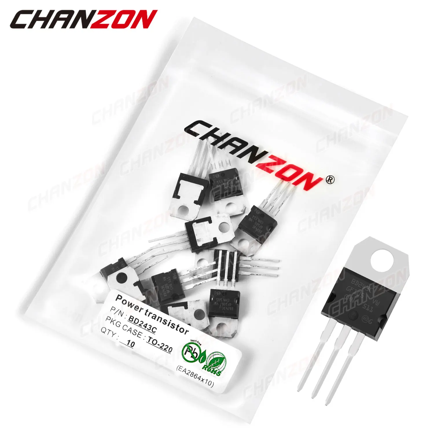 

10Pcs BD243C TO-220 BD243 Power Transistor Bipolar Junction BJT Powerful Triode Tube Fets DIP 6A 100V Integrated Circuits