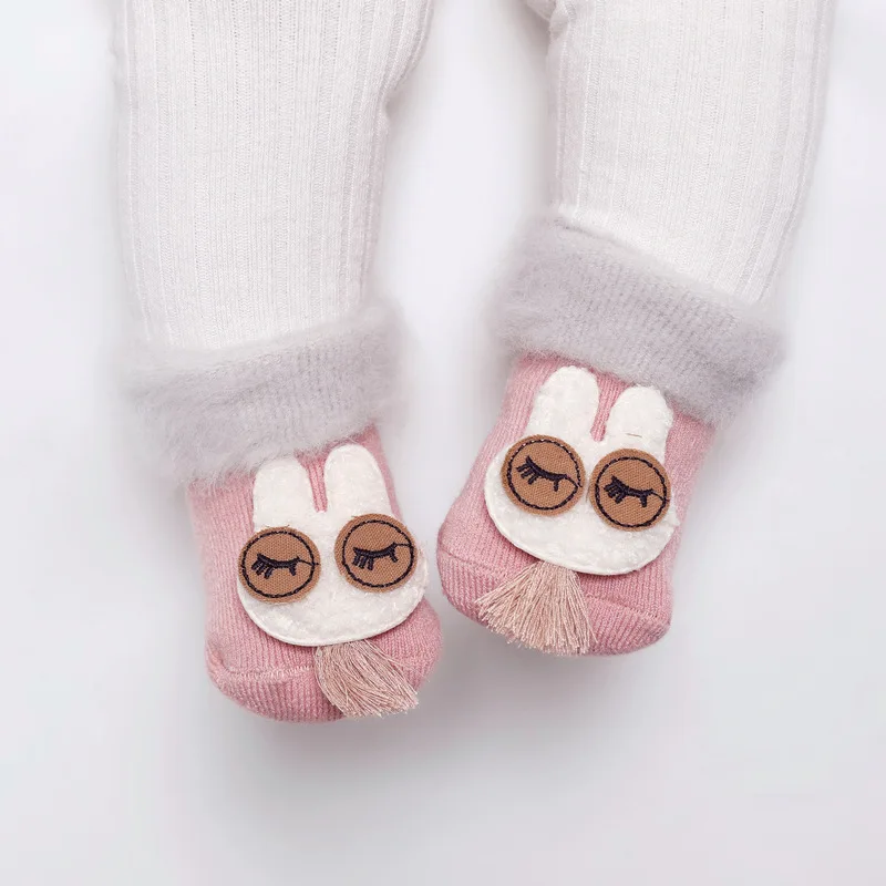 Милые детские носки AiKway модные махровые хлопковые для новорожденных кружевные