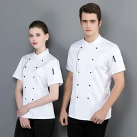 wholesale unisex kitchen chef restaurant uniform short sleeved shirt men chef breathable hotel kitchen work clothes chef jacket