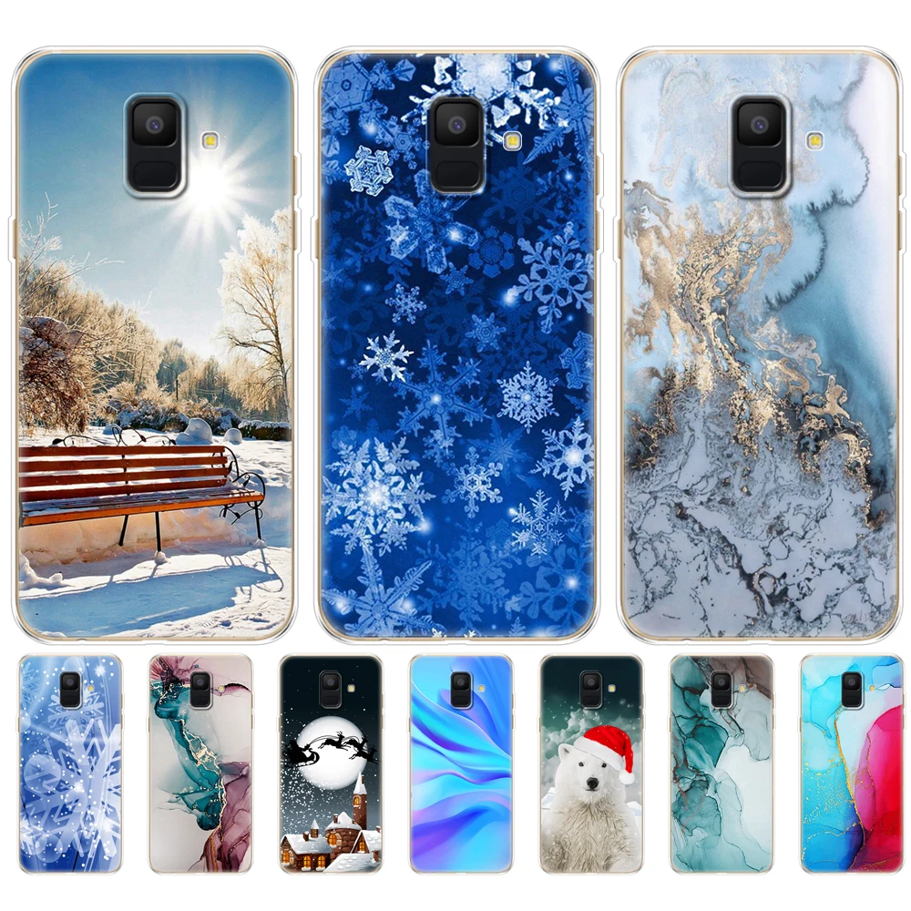 Чехол для Samsung Galaxy A6 2018 с двумя SIM-картами SM A600 A600F samsung plus A605 A605F мраморным рисунком
