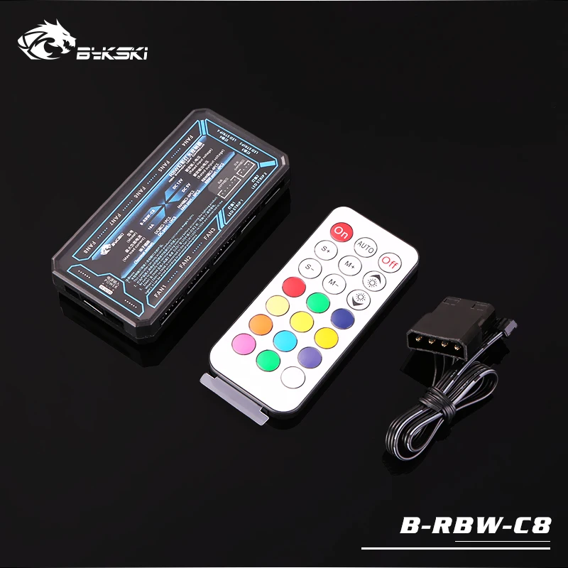 B-RBW-C8 Bykski B-RBW-C8/FR-B-RBW-C8 полосы пропускания(5v 3pin) Системы Контроллер освещения 8+ 4 интерфейсов для Bykski для RBW Системы освещение - Цвет лезвия: B-RBW-C8