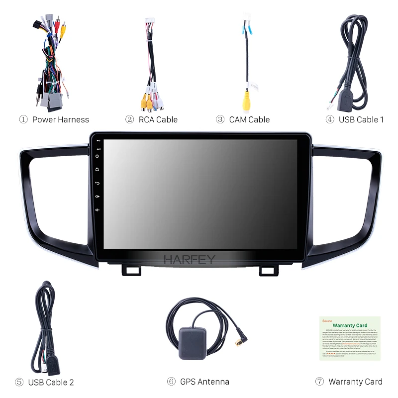 Harfey Car AutoStereo HD Android8.1 Radio 2Din GPS for Honda Pilot 2016 2017 2018 Multimedia Player support Mirror Link OBD2 DVR |
