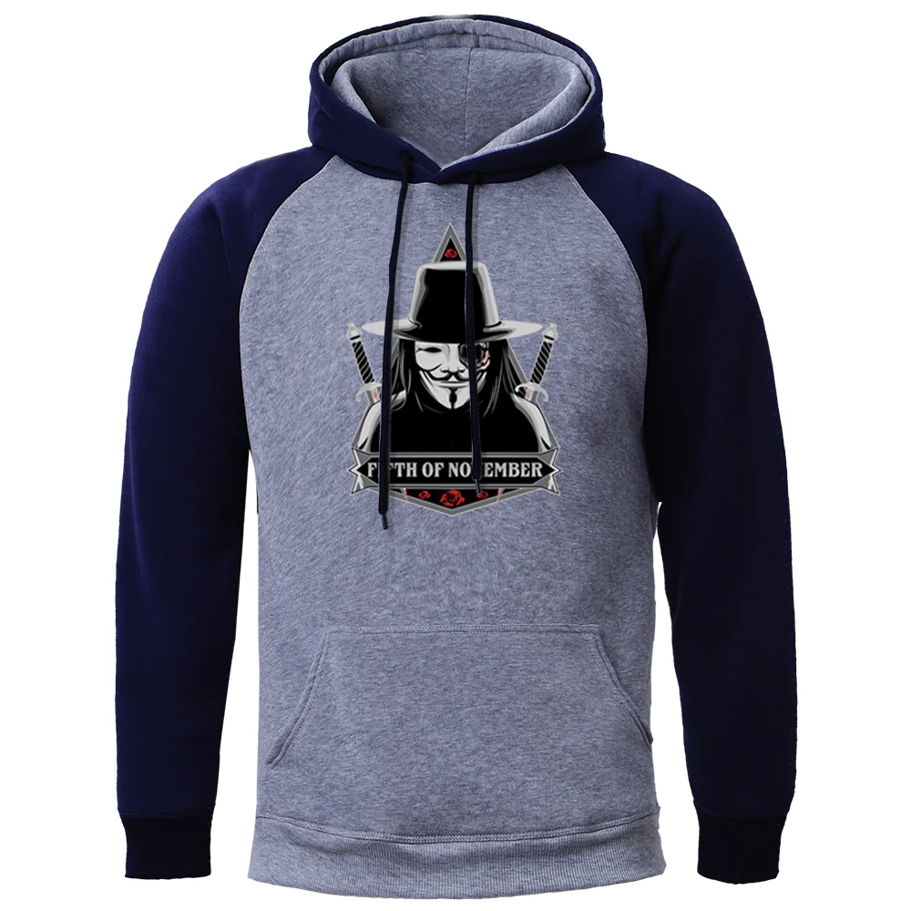 

Movies V For Vendetta Mens Hoodie Sweatshirt Casual Harajuku Hoodies Warm Fleece Raglan Pullover Men Fashion Brands Streetwear