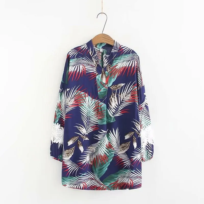 Женская блузка с длинным рукавом принтом|Блузки| |