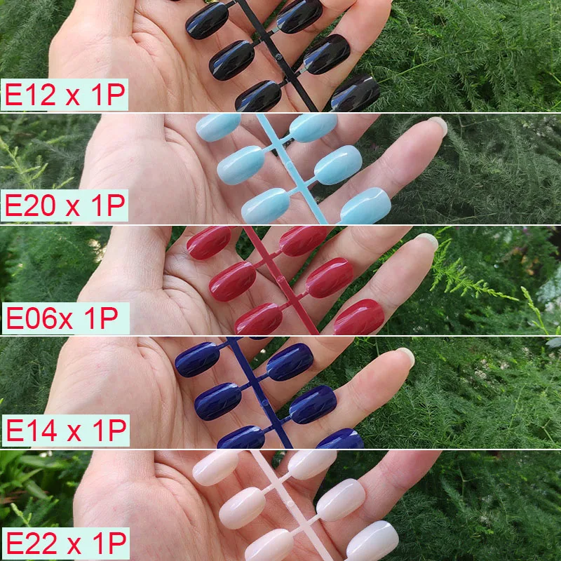 L-5PCs Mix Colors 18 смешанных цветов короткие круглые кончики для Ногтей Полное покрытие накладные кончики для Ногтей пресс на поддельные ногти яркие цвета - Цвет: L-5PCs Mix Colors