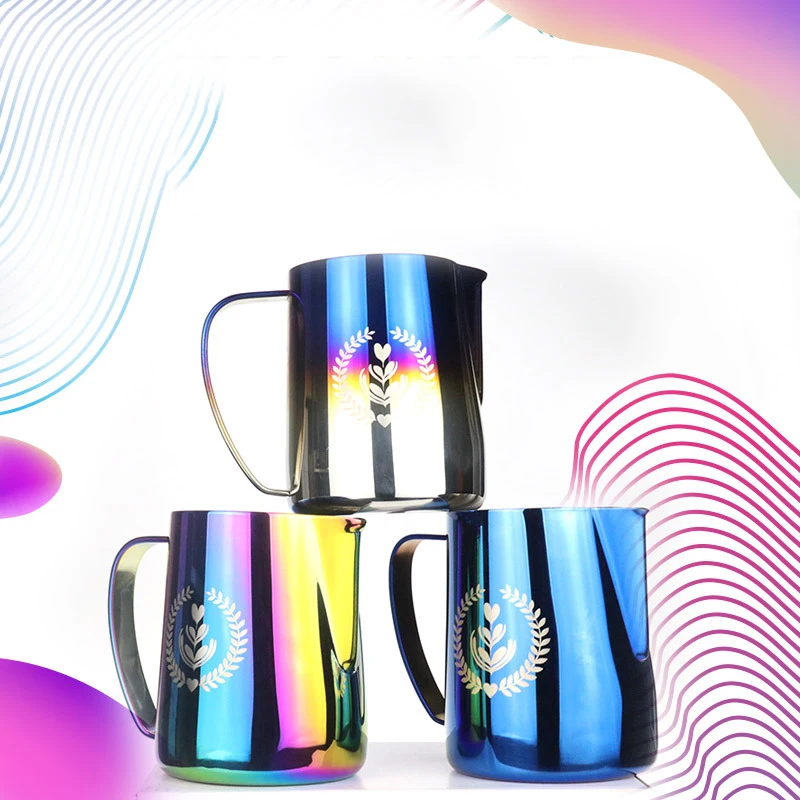 

304 Stainless Steel Frothing Pitcher 20-Ounce Steaming Pitchers for Milk Coffee Cappuccino Art Milk Jug Cup 20 oz