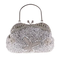 handmade metal totes luxury embroidery beaded sequin design kissing lock satin interior evening clutch for women