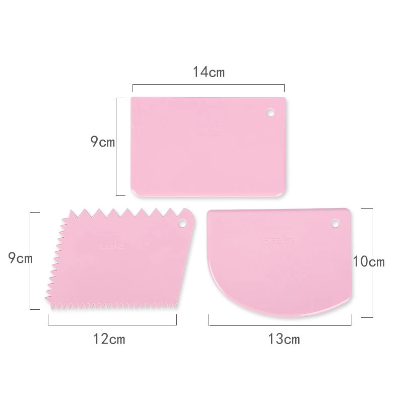 

3PCS/Set Cream Spatula Irregular Teeth Edge Scraper Plastic DIY Cake Dough Cutters Decorating Tools Kitchen Baking Accessories