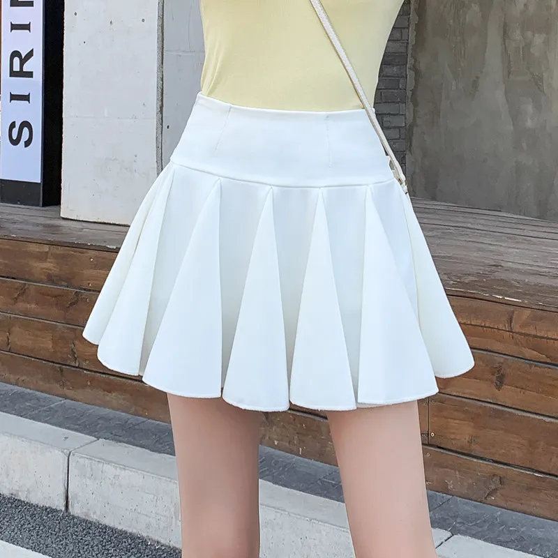 

Skater Skirt Women's Pleated Skirt Miniskirt High Waist Skirt Japanese Wardrobe Malfunction-proof Dancing Skirt Korean Style