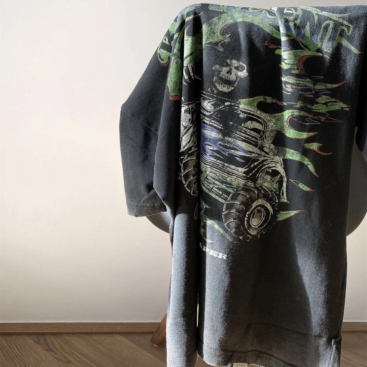 Футболка с рисунком в винтажном стиле для мужчин и женщин тяжелая ткань 1:1 топ