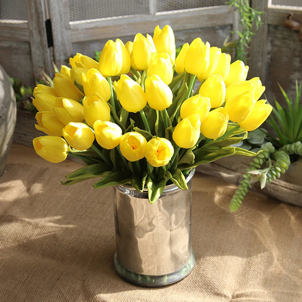 Искусственные цветы на ощупь 5 шт. искусственные Тюльпаны из ПУ тюльпаны для