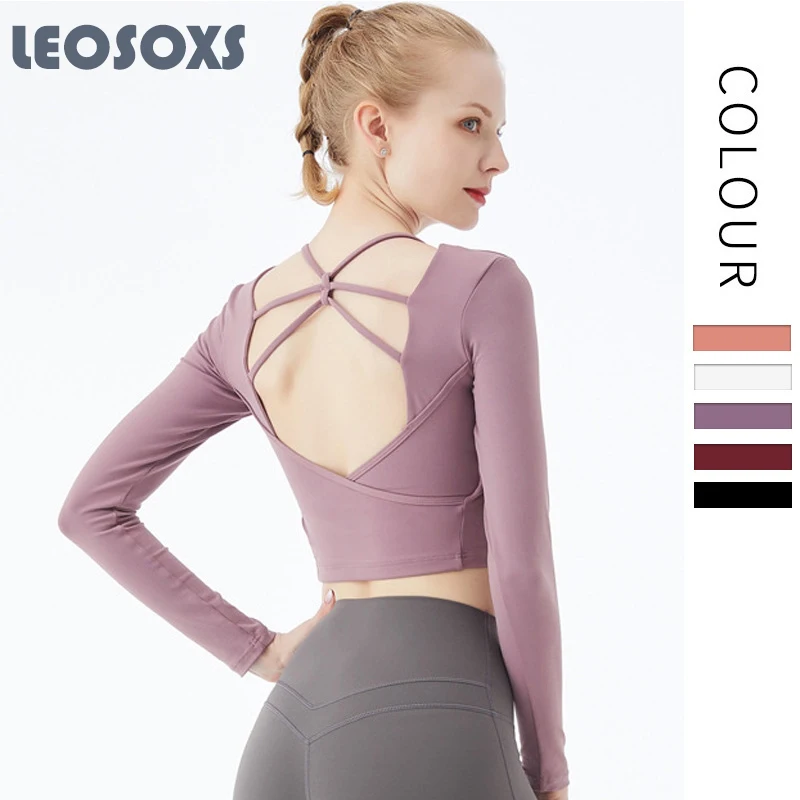 Новинка 2020 футболка для йоги с открытой спиной модный короткий топ занятий