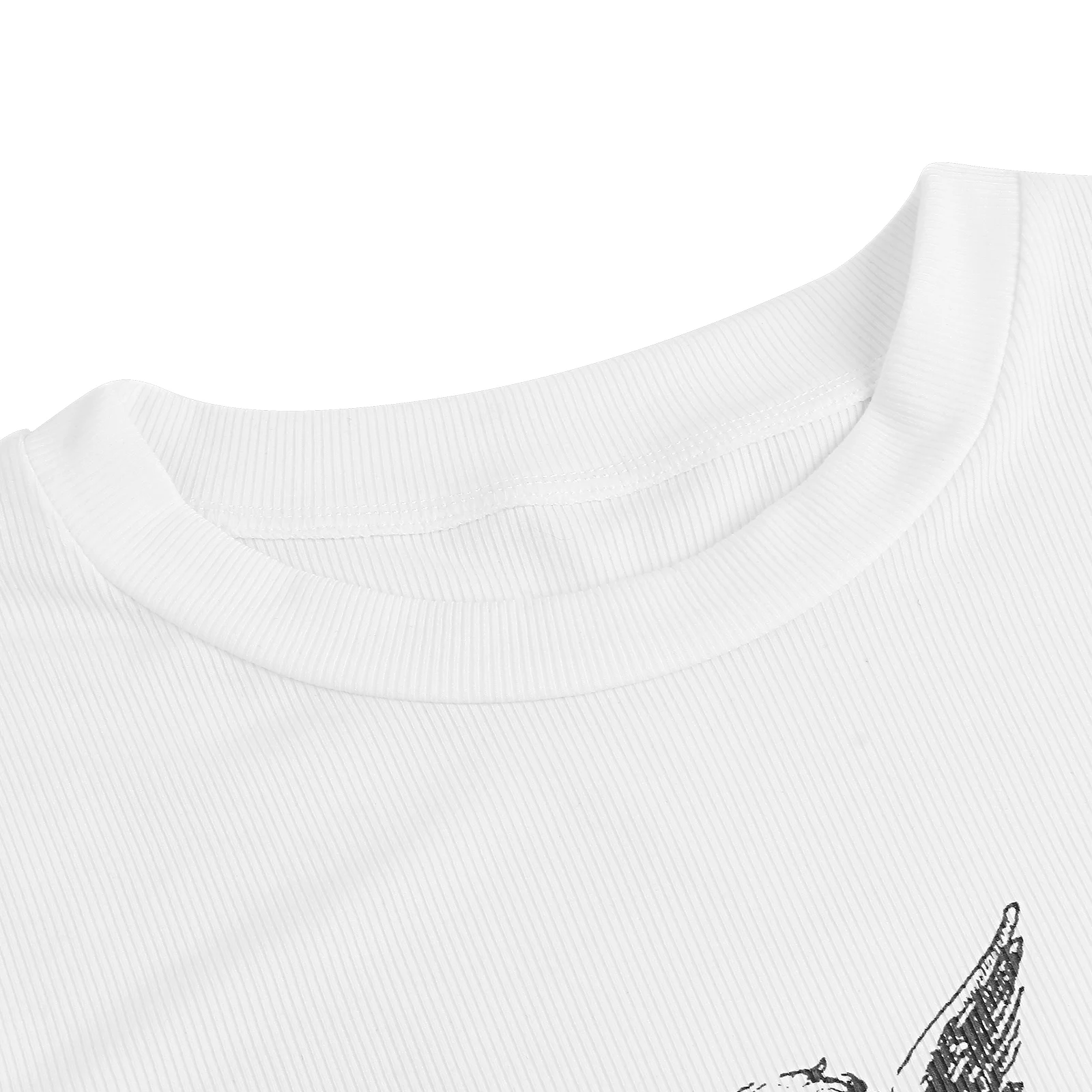 

Nice Women Valentines Day Crop Top Adults Slim Fit Angel & Letter Print Short Sleeve Round Neck Pullover