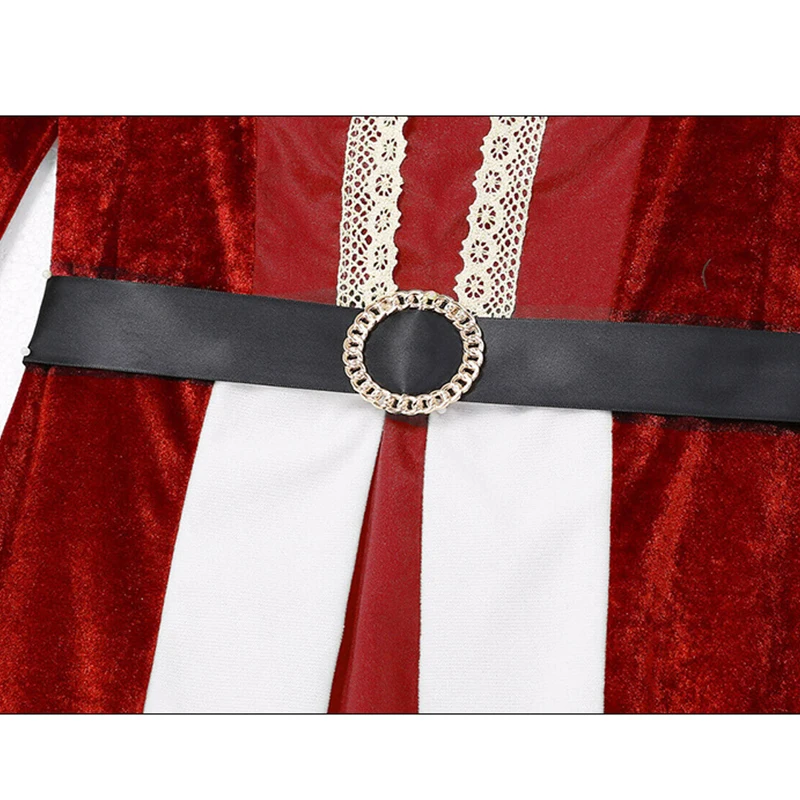 

Cossky Christmas Dress Mrs. Claus Women Xmas Party Dress 2 Colors Velevt Dress Cosplay Costume