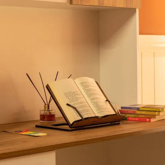 

New Modern Vigo Wood Book Reading Stand Walnut Mdf Slim coffe table table basse