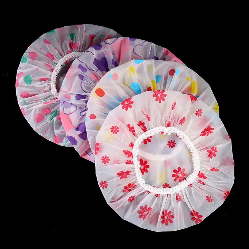 

Waterproof Bath Hat Thickened Waterproof And Oil Fume Cap Women Spa Hair Salon Supplies Shower Cap Bathroom Accessories