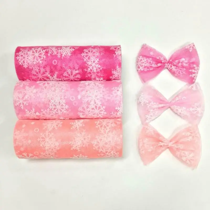 Тюлевая пачка в рулоне со снежинками 15 см х 10 ярдов органза прозрачная ткань для