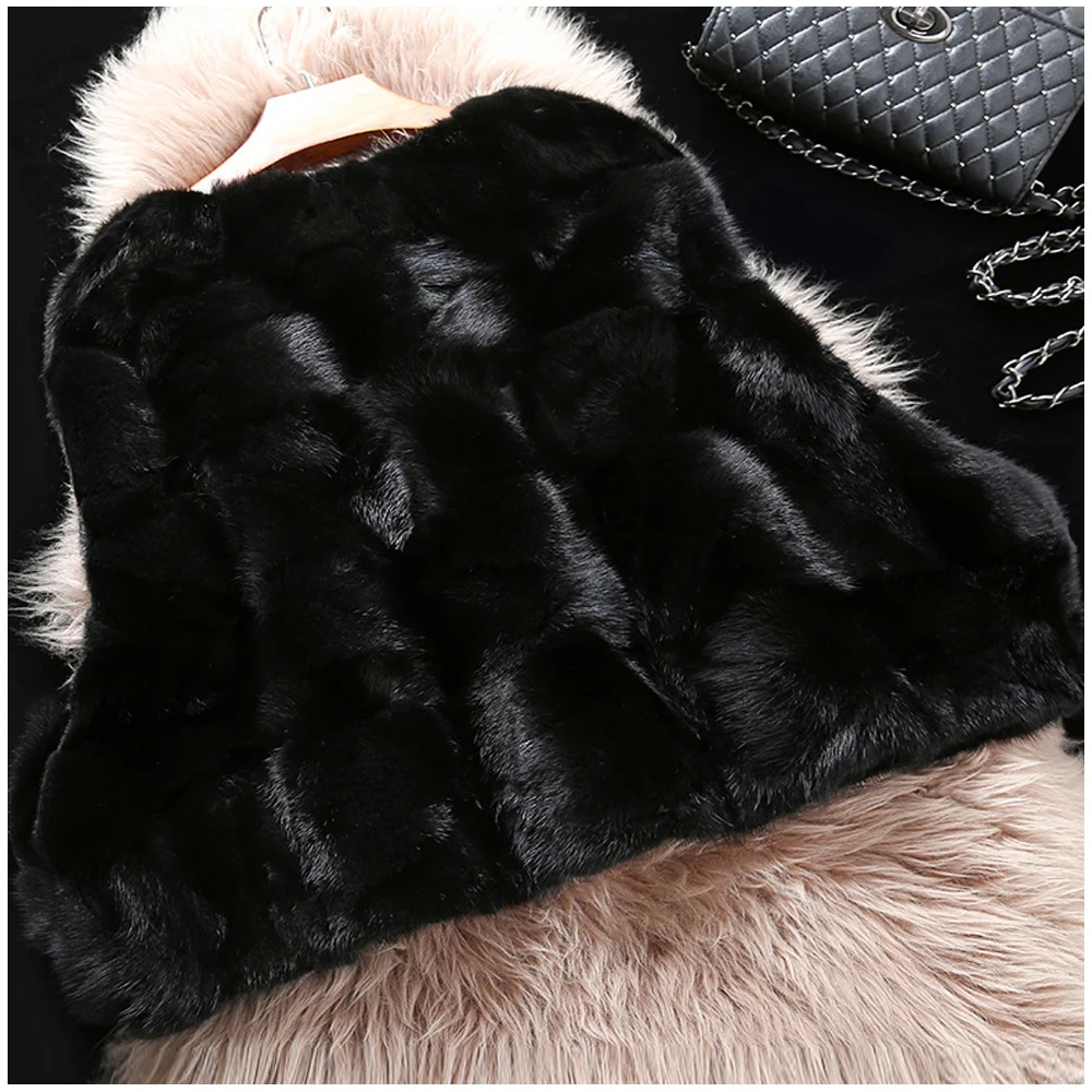 Брендовая женская шуба из натуральной норки пуловер с коротким рукавом круглым