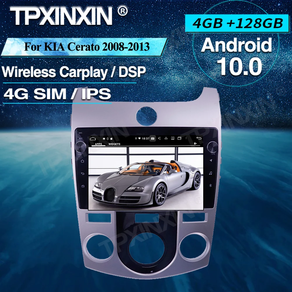 Автомобильный радиоприемник Android 4 + 128G для KIA Cerato 2008-2013 беспроводной