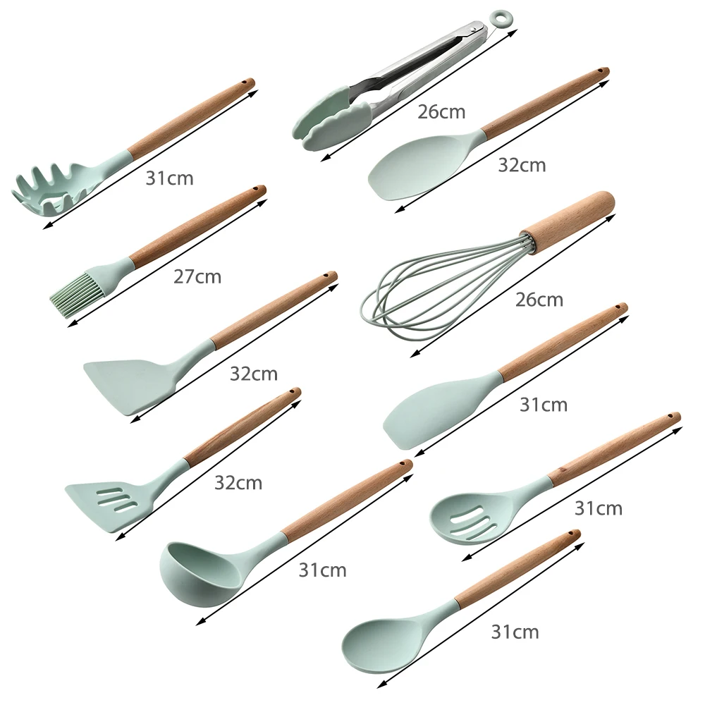 9 12 шт набор силиконовой посуды лопатка Черпак ложка для супа яиц антипригарная