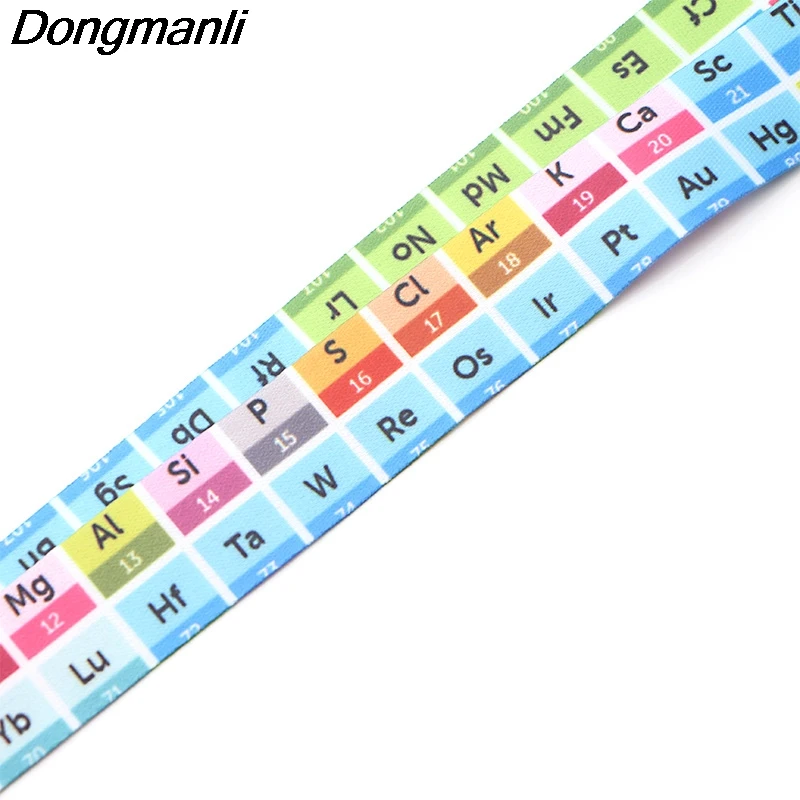 P3801 Dongmanli The Periodic Table Lanyard Badge ID Lanyards/ Mobile Phone Rope/ Key Lanyard Neck Straps Necklace