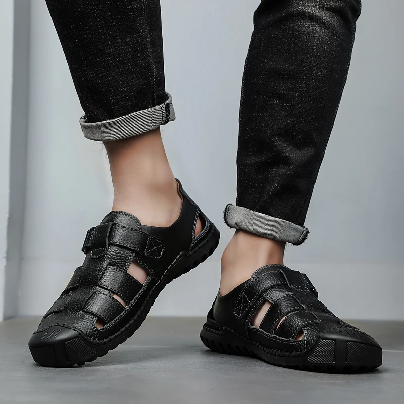

Sport Sandals Sandals For Men Shoes Sandalias Playa Hombre Safety Leather Sandale Homme Cuir Ete Mens Summer Sandles