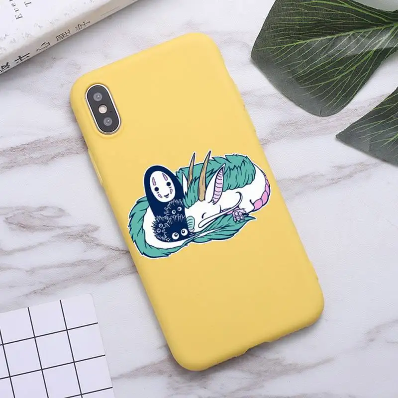 

Spirited Away Cartoon Studio Ghibli Phone Case Candy Color for iPhone 6 7 8 11 12 s mini pro X XS XR MAX Plus
