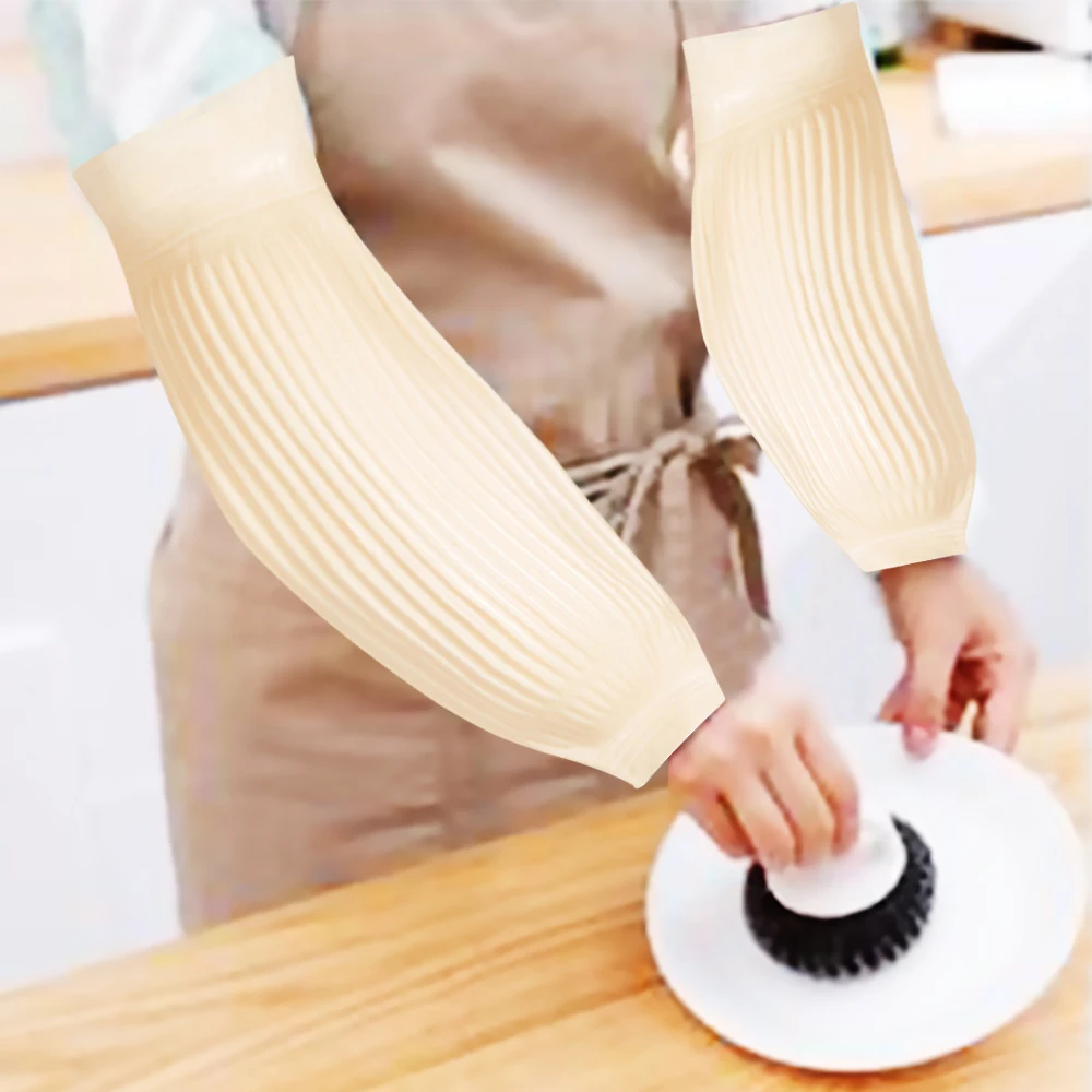 

1pair Multi-use Latex Waterproof Arm Sleeves Kitchen Home Household Housekeeping Sleeve Cover Arm Protector Cleaning Tool