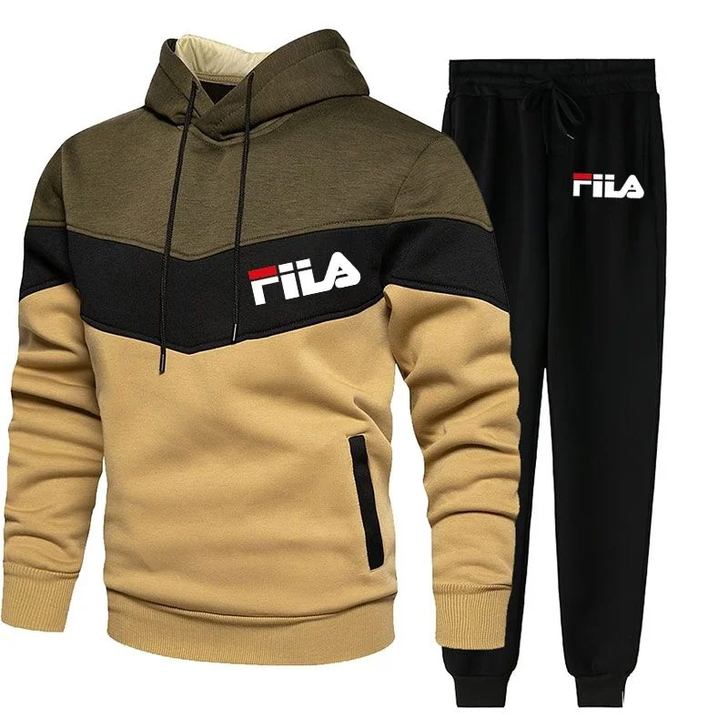 

Спортивный костюм menfashion с капюшоном, брендовая Повседневная Толстовка с принтом и брюки, мужской спортивный костюм из двух предметов, Мужск...