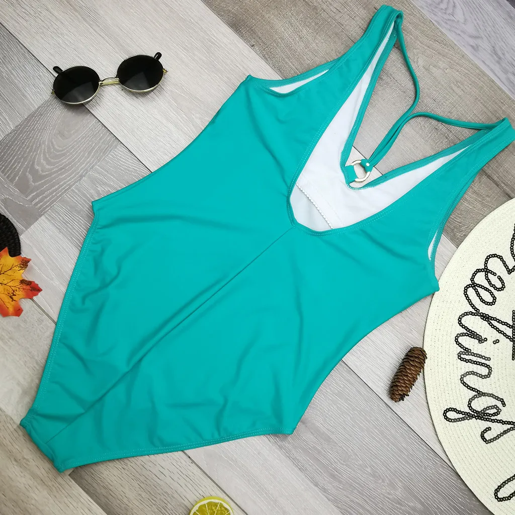 Модный женский эластичный слитный купальник в стиле ретро с высоким вырезом и