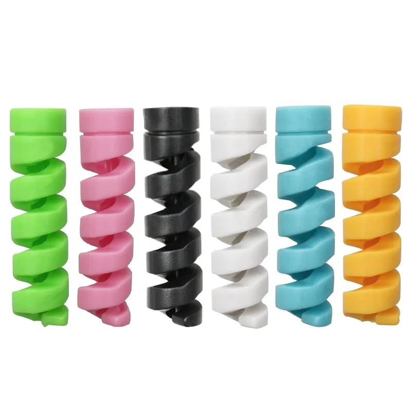 

2Pcs Silicone Spiral Cable Protector Saver Cover For Apple iPhone USB Charger Cable Cord Adorable Protective Sleeve