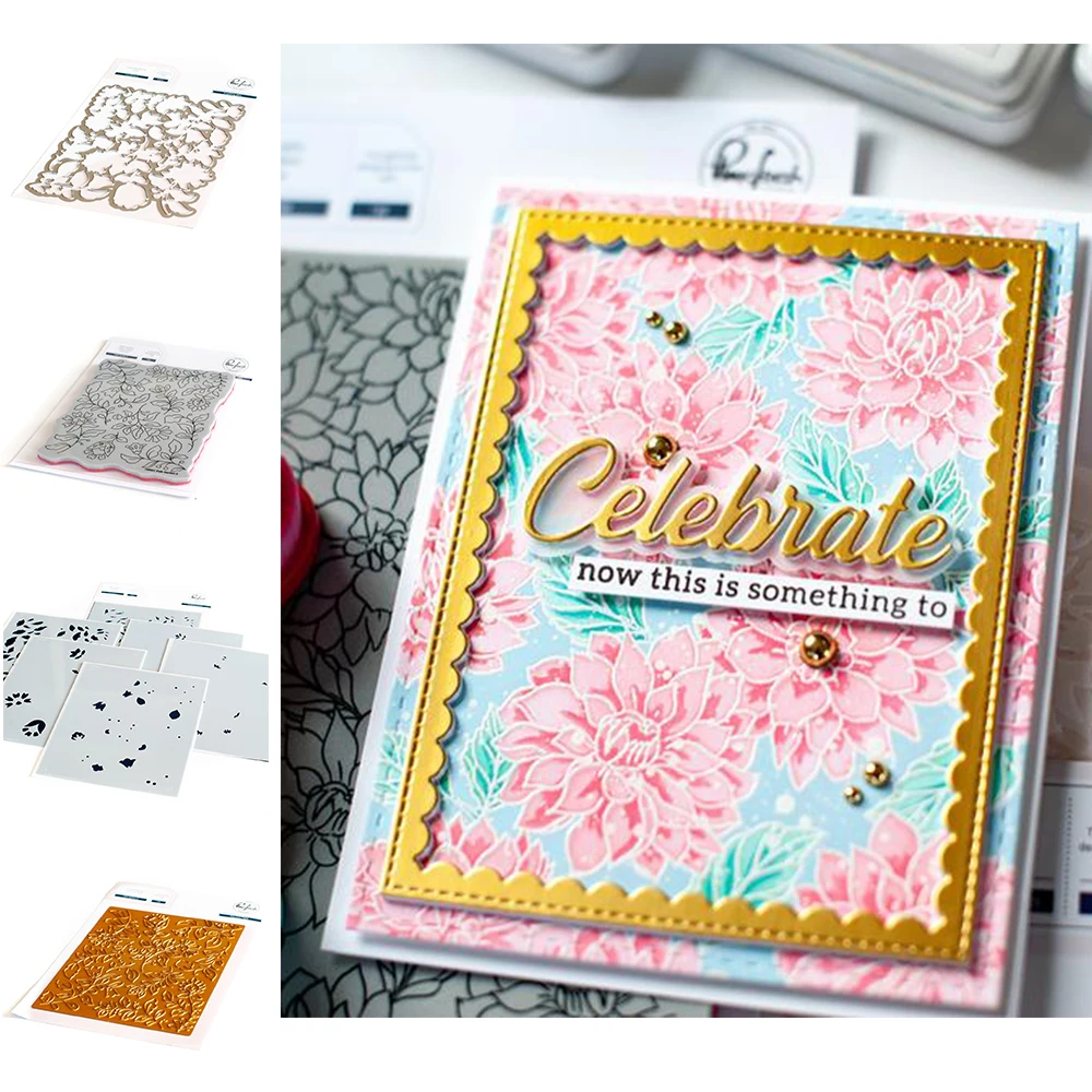 

Arrival 2021 Folk Garden Layering Stencils Metal Cutting Dies Hot Foil Clear Stamps Diy Scrapbooking Decoration Embossing Molds