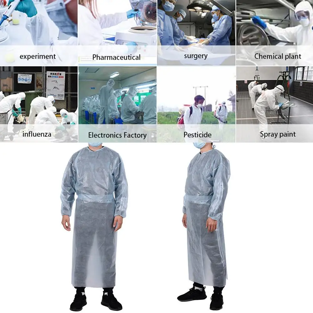 

10pcs Disposable Protection Gown Home Outdoor Full Body Protective Isolation Clothing Labor Insurance Safety Clothing