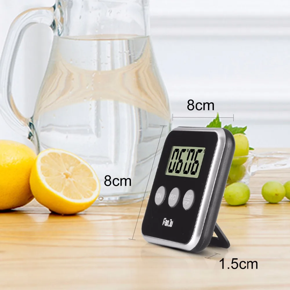 FanJu FJ231 кухонные часы с цифровым ЖК дисплеем настольные обратный отсчет