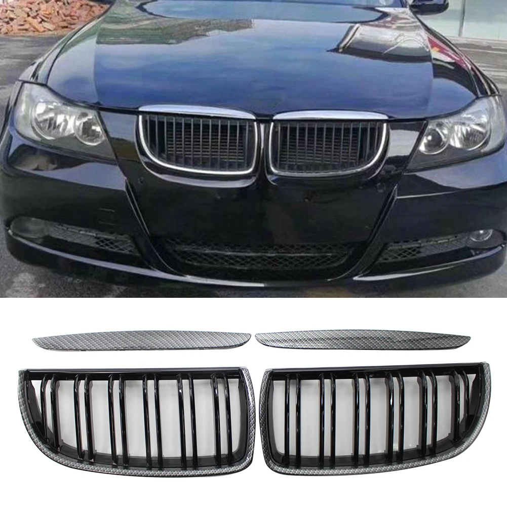 

1 Pair Car Front Bumper Hood Kidney Grille Racing Grille for BMW E90 320i 323i 328i 335i Sedan/Wagon 2005-2008 Styling Decor