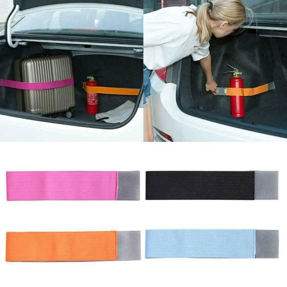 Автомобильный органайзер для багажника с ремнем для фиксации, эластичным бинтом, магической лентой, аксессуарами для интерьера, натяжными узлами.