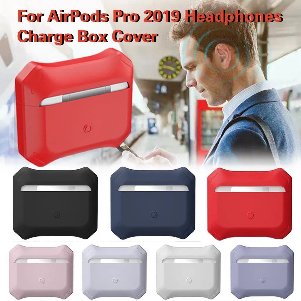 Беспроводной зарядный бокс для AirPods Pro 2019 силиконовая кобура с защитой от царапин