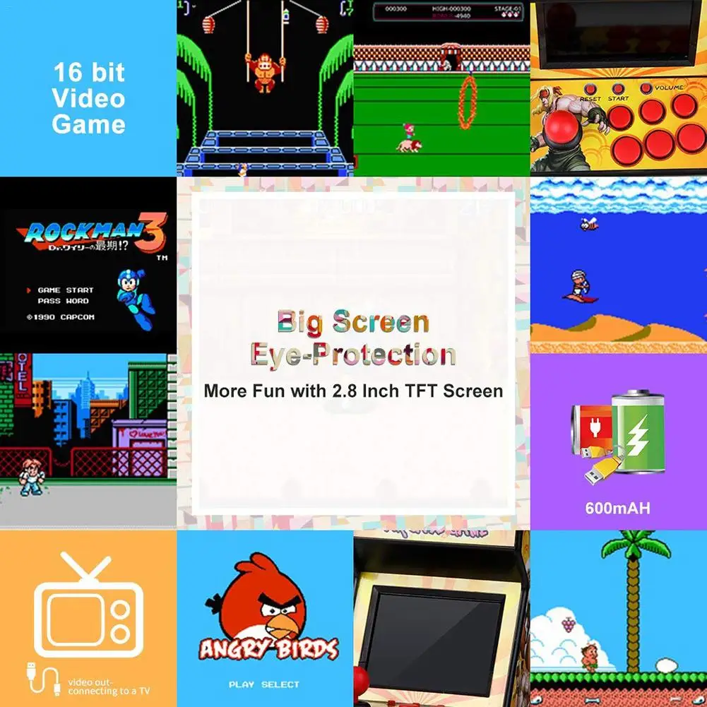 Мини аркадная портативная игровая консоль Классическая Ретро игровая консоль 16 бит консоль Новинка 156 Классическая видео игра домашняя аркадная Прямая поставка