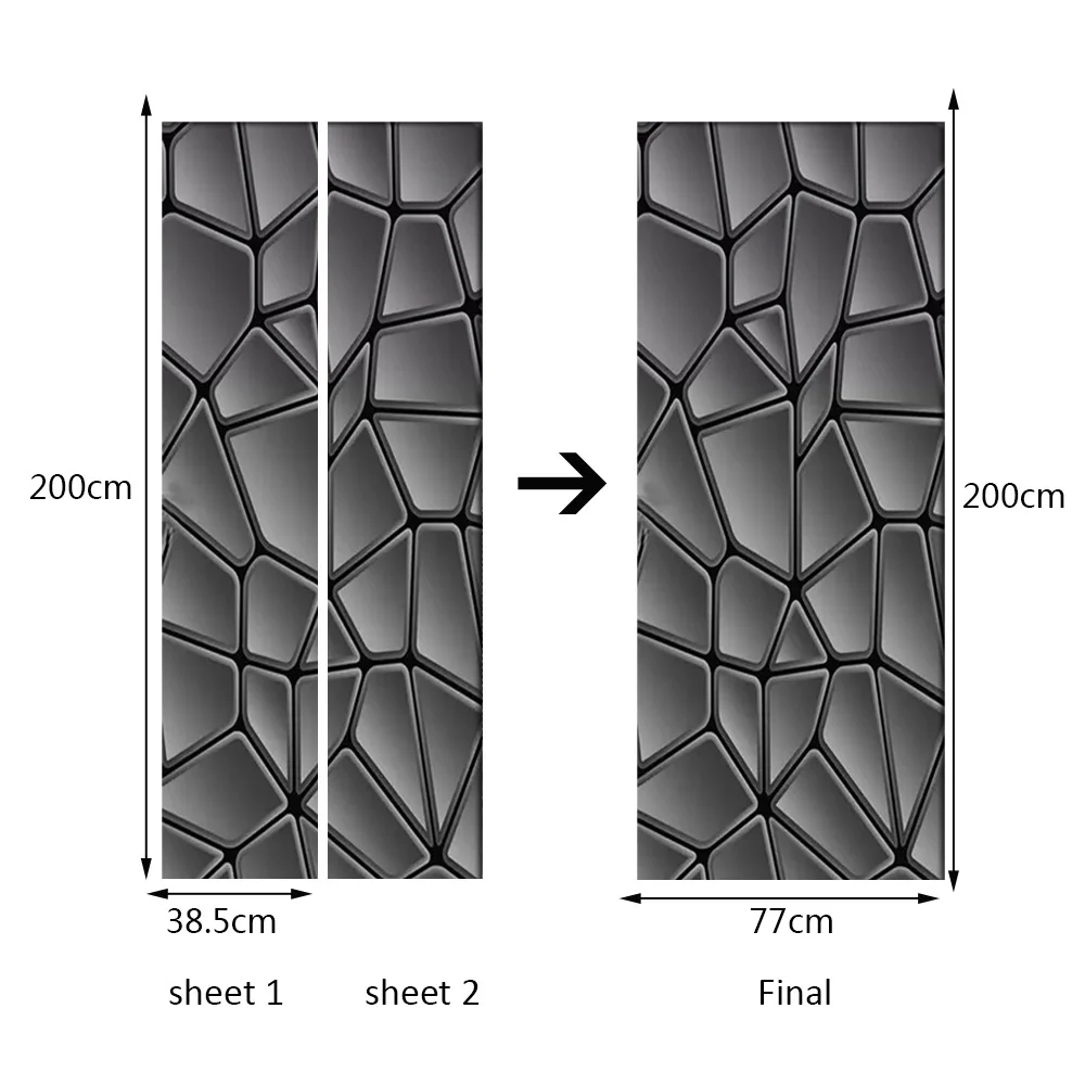 Темно-серая Геометрическая дверная наклейка настенное украшение для спальни