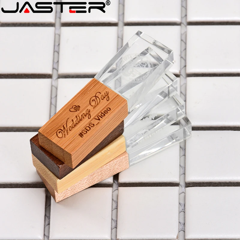 JASTER Пользовательский логотип стильный деревянный Кристалл креативный USB