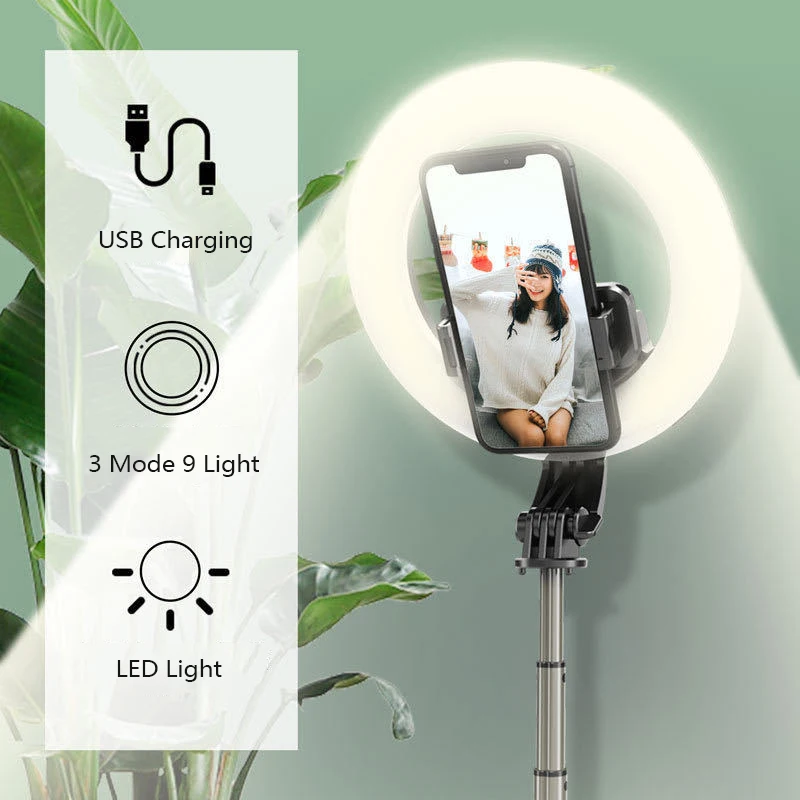 Wireless Bluetooth Selfie Stick For IPhone 11 Pro 7 8 Samsung Galaxy Foldable Handheld Monopod Shutter Remote Control Tripod | Электроника
