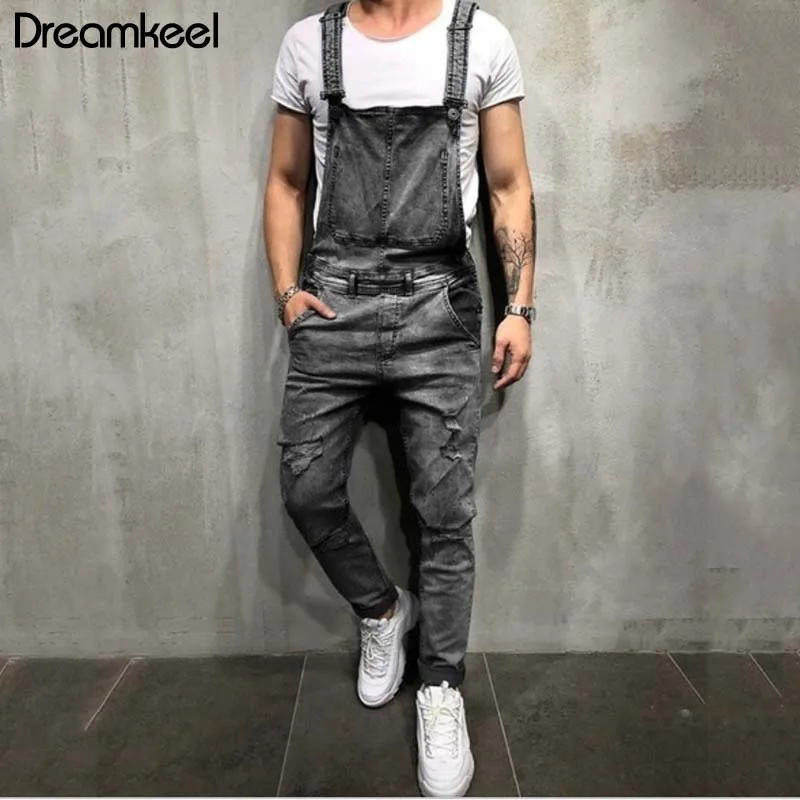 Мужские джинсовые комбинезоны Dreamkeeel повседневные свободные штаны комбинезон в